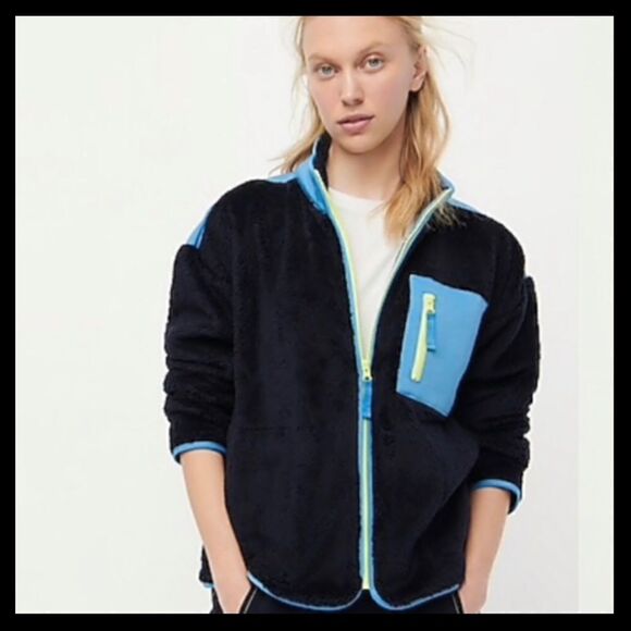 J Crew Superplush Sherpa Fleece Full Zip Jacket NWT - Picture 6 of 6